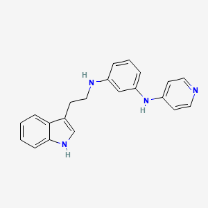 molecular formula C21H20N4 B13734532 N1-[2-(1H-indol-3-yl)ethyl]-N3-pyridin-4-ylbenzene-1,3-diamine 