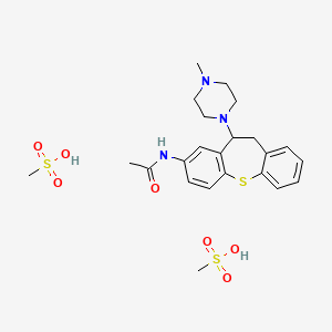 molecular formula C23H33N3O7S3 B13734642 methanesulfonic acid;N-[5-(4-methylpiperazin-1-yl)-5,6-dihydrobenzo[b][1]benzothiepin-3-yl]acetamide CAS No. 40400-08-6