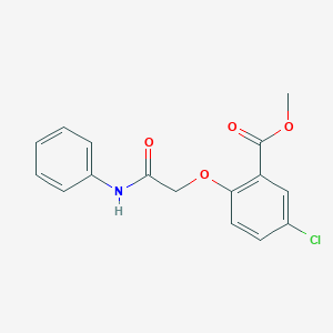 molecular formula C16H14ClNO4 B13734708 Methyl 2-(2-anilino-2-oxoethoxy)-5-chlorobenzoate CAS No. 20745-69-1
