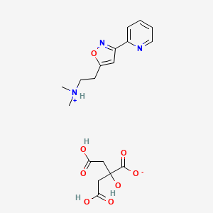 molecular formula C18H23N3O8 B13734789 Isoxazole, 5-(2-(dimethylamino)ethyl)-3-(2-pyridyl)-, citrate CAS No. 14732-53-7