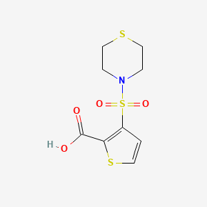 molecular formula C9H11NO4S3 B1373489 3-(Thiomorpholine-4-sulfonyl)thiophene-2-carboxylic acid CAS No. 1094283-18-7