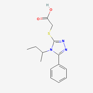 molecular formula C14H17N3O2S B1373491 2-{[4-(butan-2-yl)-5-phenyl-4H-1,2,4-triazol-3-yl]sulfanyl}acetic acid CAS No. 1038362-04-7