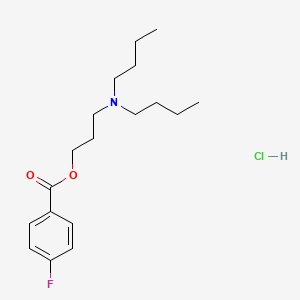 molecular formula C18H29ClFNO2 B13734966 Dibutylaminopropyl p-fluorobenzoate hydrochloride CAS No. 451-64-9