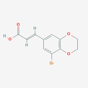 molecular formula C11H9BrO4 B1373505 3-(8-Bromo-2,3-dihydro-1,4-benzodioxin-6-yl)prop-2-enoic acid CAS No. 1094225-83-8