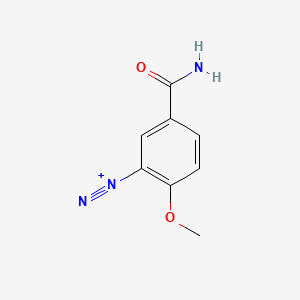 molecular formula C8H8N3O2+ B13735082 5-Carbamoyl-2-methoxybenzenediazonium CAS No. 31599-32-3