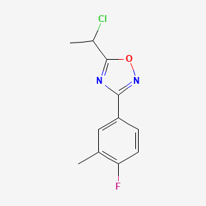 molecular formula C11H10ClFN2O B1373512 5-(1-Chloroethyl)-3-(4-fluoro-3-methylphenyl)-1,2,4-oxadiazole CAS No. 1152532-51-8