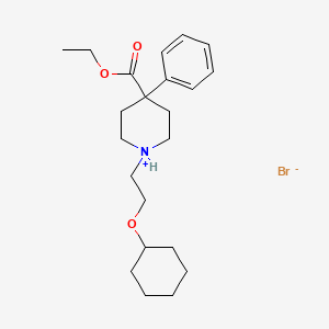 molecular formula C22H34BrNO3 B13735124 1-(2-(Cyclohexyloxy)ethyl)-4-phenylisonipecotic acid ethyl ester hydrobromide CAS No. 102945-47-1