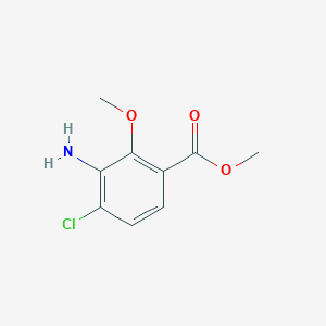 molecular formula C9H10ClNO3 B13735201 Methyl 3-amino-4-chloro-2-methoxybenzoate 