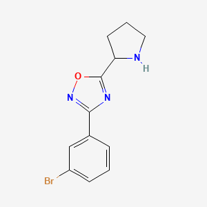 molecular formula C12H12BrN3O B1373524 3-(3-Bromophenyl)-5-(pyrrolidin-2-yl)-1,2,4-oxadiazole CAS No. 1152545-15-7
