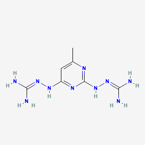 molecular formula C7H14N10 B13735259 Guanidine, 1,1'-((6-methylpyrimidine-2,4-diyl)diimino)DI- CAS No. 31483-13-3