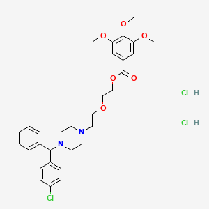 molecular formula C31H39Cl3N2O6 B13735275 Ethanol, 2-(2-(4-(p-chloro-alpha-phenylbenzyl)-1-piperazinyl)ethoxy)-, 3,4,5-trimethoxybenzoate, dihydrochloride CAS No. 20541-83-7