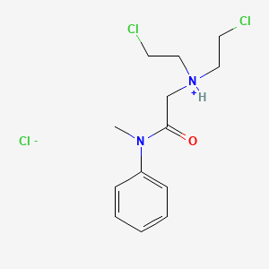 molecular formula C13H19Cl3N2O B13735344 Acetanilide, 2-(bis(2-chloroethyl)amino)-N-methyl-, hydrochloride CAS No. 1603-09-4