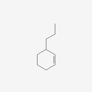 molecular formula C9H16 B13735365 Cyclohexene, 3-propyl- CAS No. 3983-06-0