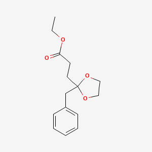 molecular formula C15H20O4 B13735387 Ethyl 2-benzyl-1,3-dioxolane-2-propionate CAS No. 20416-12-0