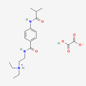 molecular formula C19H29N3O6 B13735393 diethyl-[2-[[4-(2-methylpropanoylamino)benzoyl]amino]ethyl]azanium;2-hydroxy-2-oxoacetate CAS No. 104816-33-3