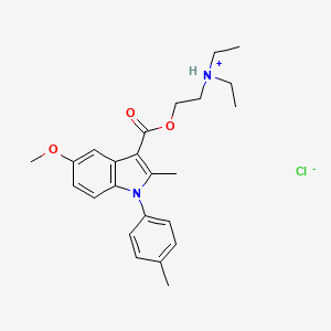 molecular formula C24H31ClN2O3 B13735408 Indole-3-carboxylic acid, 5-methoxy-2-methyl-1-p-tolyl-, 2-(diethylamino)ethyl ester, monohydrochloride CAS No. 18235-88-6