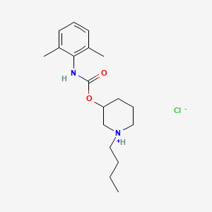 molecular formula C18H29ClN2O2 B13735514 N-Butyl-3-piperidyl 2,6-dimethylphenylcarbamate hydrochloride CAS No. 31755-26-7