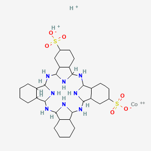 molecular formula C32H56CoN8O6S2+2 B13735610 Cobaltate(2-), [29H,31H-phthalocyanine-C,C-disulfonato(4-)-kappaN29,kappaN30,kappaN31,kappaN32]-, dihydrogen CAS No. 29383-29-7