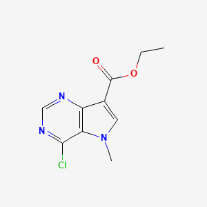 molecular formula C10H10ClN3O2 B1373562 Ethyl 4-chloro-5-methyl-5H-pyrrolo[3,2-d]pyrimidine-7-carboxylate CAS No. 1234616-53-5