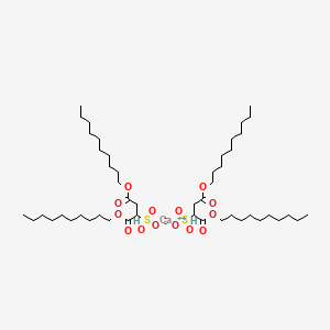 molecular formula C48H90CaO14S2 B13735649 Butanedioic acid, sulfo-, 1,4-didecyl ester, calcium salt CAS No. 16659-50-0