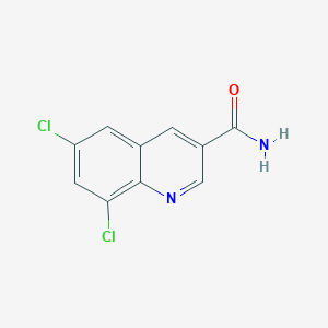molecular formula C10H6Cl2N2O B13735697 6,8-Dichloroquinoline-3-carboxamide 
