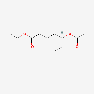 molecular formula C12H22O4 B13735702 Ethyl 5-acetoxyoctanoate CAS No. 35234-25-4