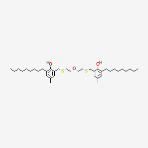 molecular formula C38H62O3S2 B13735757 Phenol, 2,2'-[oxybis(2,1-ethanediylthiomethylene)]bis[4-methyl-6-nonyl- CAS No. 4142-74-9