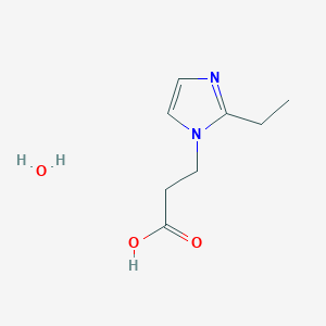 molecular formula C8H14N2O3 B1373577 3-(2-Ethyl-1H-imidazol-1-yl)propanoic acid hydrate CAS No. 1262771-88-9