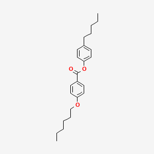 molecular formula C24H32O3 B13735782 Benzoic acid, 4-(hexyloxy)-, 4-pentylphenyl ester CAS No. 38444-15-4