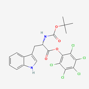 molecular formula C22H19Cl5N2O4 B13735852 N-tert-Butoxycarbonyl-L-tryptophan pentachlorophenyl ester 