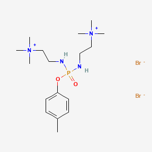 molecular formula C17H35Br2N4O2P B13735868 Trimethyl-[2-[[(4-methylphenoxy)-[2-(trimethylazaniumyl)ethylamino]phosphoryl]amino]ethyl]azanium dibromide CAS No. 21078-11-5