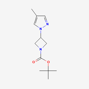 molecular formula C12H19N3O2 B1373588 tert-butyl 3-(4-methyl-1H-pyrazol-1-yl)azetidine-1-carboxylate CAS No. 1315366-46-1