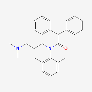 molecular formula C27H32N2O B13735886 Acetanilide, N-(3-(dimethylamino)propyl)-2',6'-dimethyl-2,2-diphenyl- CAS No. 17307-20-9