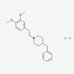 molecular formula C22H30ClNO2 B13735905 Piperidine, 4-benzyl-1-(3,4-dimethoxyphenethyl)-, hydrochloride CAS No. 15565-25-0