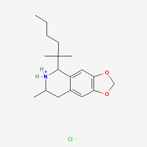 molecular formula C18H28ClNO2 B13735930 1,3-Dioxolo(4,5-g)isoquinoline, 5,6,7,8-tetrahydro-5-(1,1-dimethylpentyl)-7-methyl-, hydrochloride CAS No. 20233-00-5