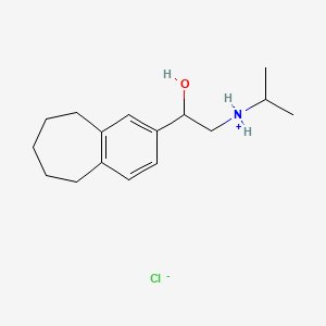 molecular formula C16H26ClNO B13735948 1-(6,7,8,9-Tetrahydro-5H-benzocyclohepten-2-yl)-2-isopropylaminoethanol hydrochloride CAS No. 42882-69-9