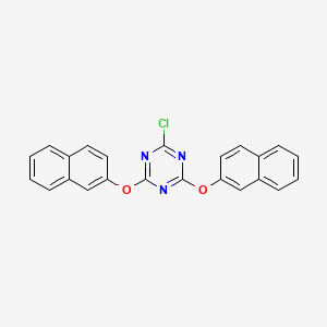 molecular formula C23H14ClN3O2 B13736058 2-Chloro-4,6-bis[(naphthalen-2-yl)oxy]-1,3,5-triazine CAS No. 14511-16-1