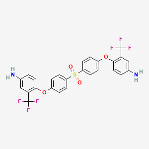 molecular formula C26H18F6N2O4S B13736101 Bis[4-[4-amino-2-(trifluoromethyl)phenoxy]phenyl] sulfone CAS No. 138322-14-2