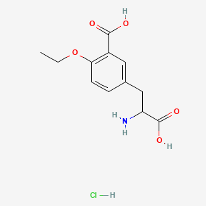 molecular formula C12H16ClNO5 B13736155 DL-alpha-Amino-3-carboxy-4-ethoxyhydrocinnamic acid hydrochloride CAS No. 16220-80-7