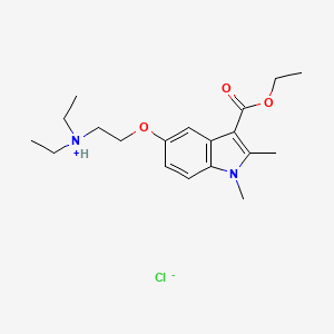 molecular formula C19H29ClN2O3 B13736175 Indole-3-carboxylic acid, 5-(2-(diethylamino)ethoxy)-1,2-dimethyl-, ethyl ester, monohydrochloride CAS No. 18235-89-7