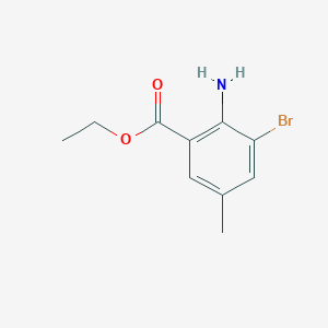 molecular formula C10H12BrNO2 B1373618 Ethyl 2-amino-3-bromo-5-methylbenzoate CAS No. 1171131-04-6