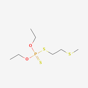 molecular formula C7H17O2PS3 B13736181 Phosphorodithioic acid, O,O-diethyl S-(2-(methylthio)ethyl) ester CAS No. 3772-46-1