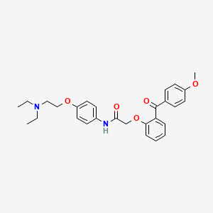 molecular formula C28H32N2O5 B13736230 N-[4-(2-diethylaminoethyloxy)phenyl]-2-[2-(4-methoxybenzoyl)phenoxy]acetamide CAS No. 163130-64-1