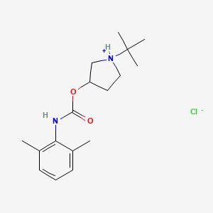 molecular formula C17H27ClN2O2 B13736236 N-tert-Butyl-3-pyrrolidyl 2,6-dimethylphenylcarbamate hydrochloride CAS No. 31991-03-4
