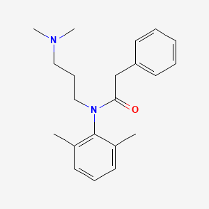 molecular formula C21H28N2O B13736245 Acetanilide, N-(3-(dimethylamino)propyl)-2',6'-dimethyl-2-phenyl- CAS No. 18109-58-5