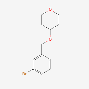 B1373625 4-[(3-Bromophenyl)methoxy]oxane CAS No. 1247385-45-0