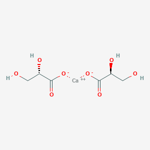 molecular formula C6H10CaO8 B13736254 L-Glyceric acid hemicalcium salt 1-hydrate 