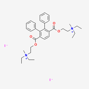 molecular formula C34H46I2N2O4 B13736289 2-[4-[2-[diethyl(methyl)azaniumyl]ethoxycarbonyl]-2,3-diphenylbenzoyl]oxyethyl-diethyl-methylazanium;diiodide CAS No. 19799-34-9