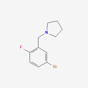 molecular formula C11H13BrFN B1373630 4-Bromo-1-fluoro-pyrrolidinobenzene CAS No. 1345471-64-8