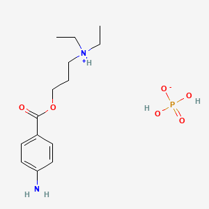 molecular formula C14H25N2O6P B13736301 3-(4-aminobenzoyl)oxypropyl-diethylazanium;dihydrogen phosphate CAS No. 100811-85-6